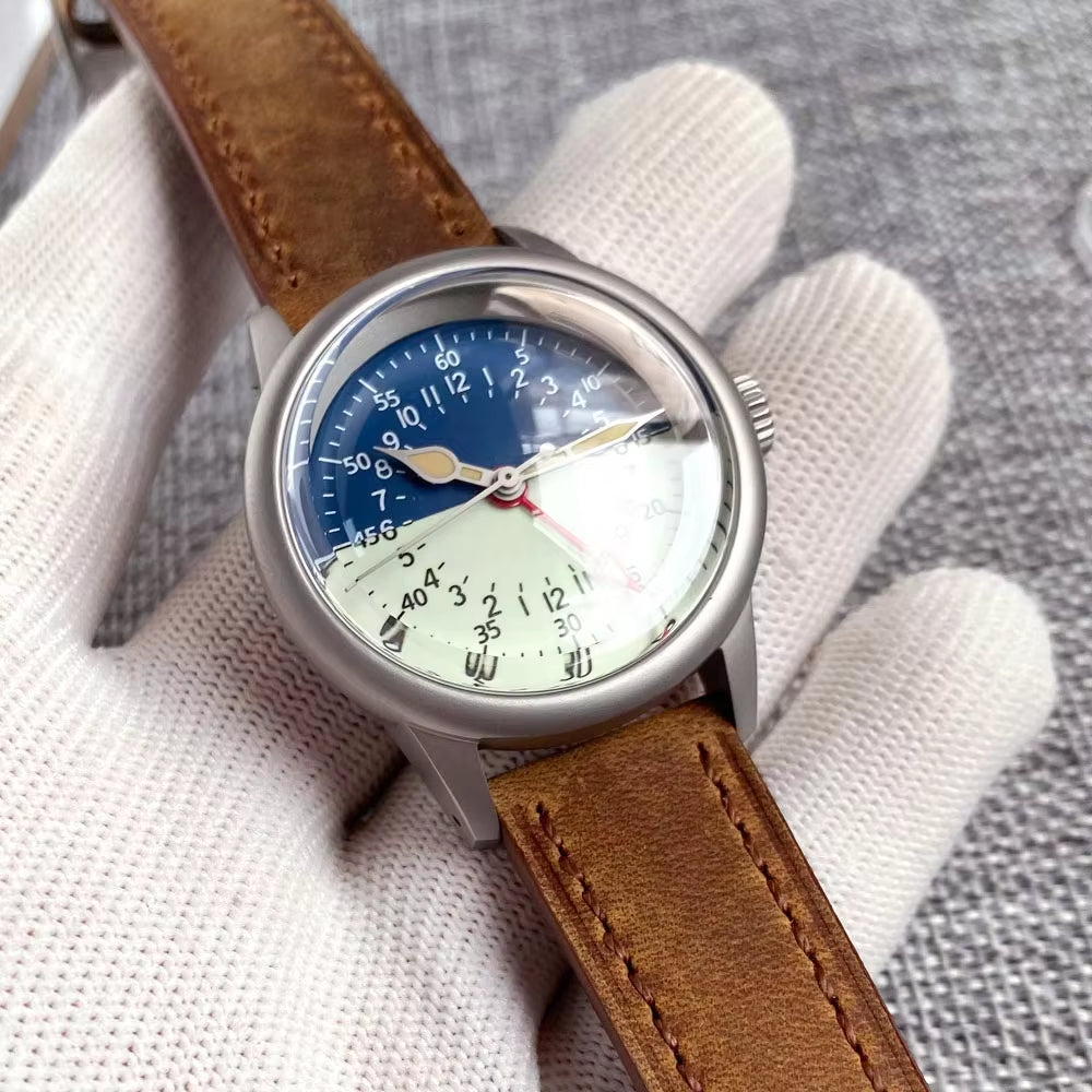 Double Domed Sapphire Military Sandblasting 36Mm Retro 200M Waterproof Men Automatic NH34 GMT Mechanical Watches Luminous Dial