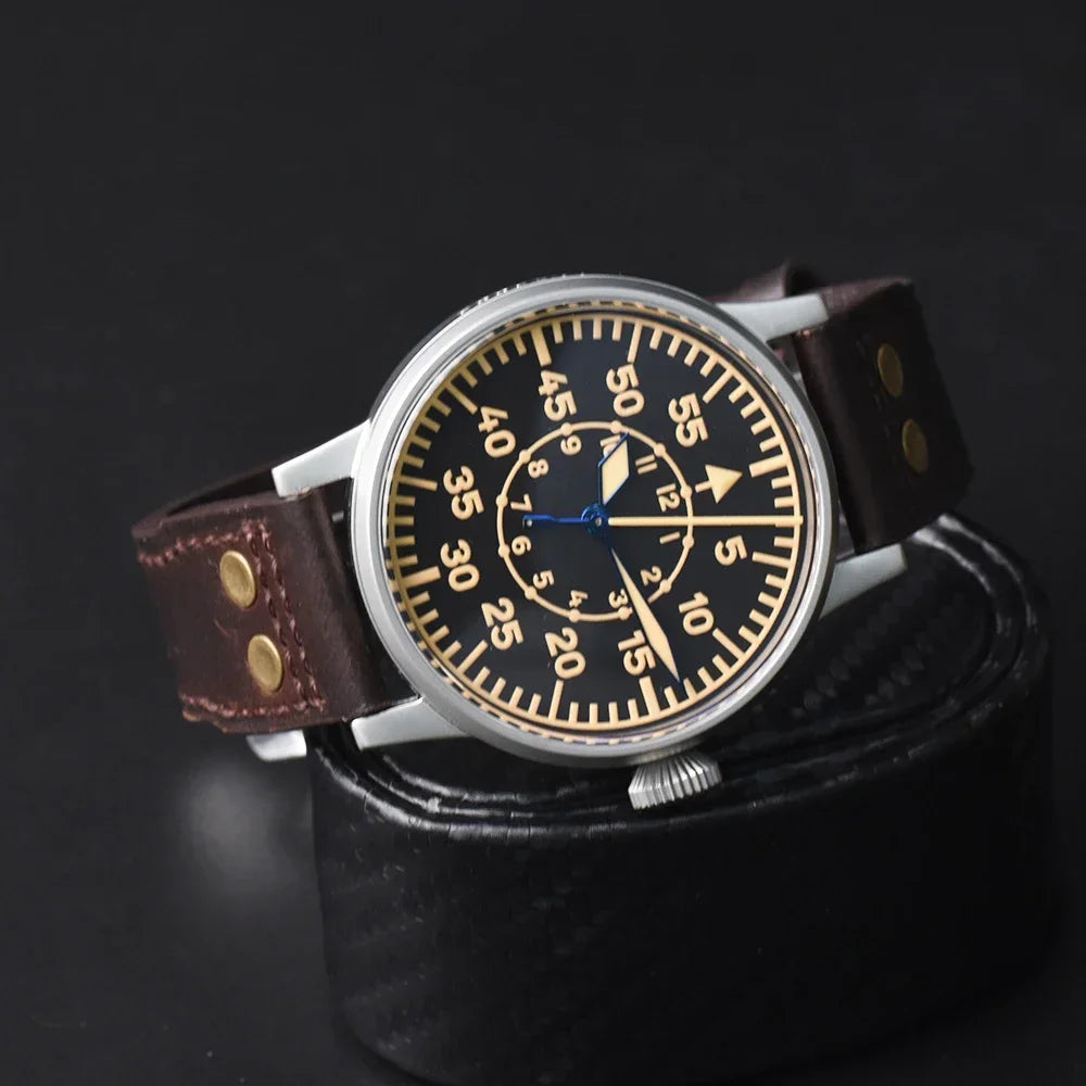 Hruodland F-013 Men's Mechanical Watch - 2025 Retro Design, Luminous Features, and 100M Waterproof Capability with Sapphire Glass