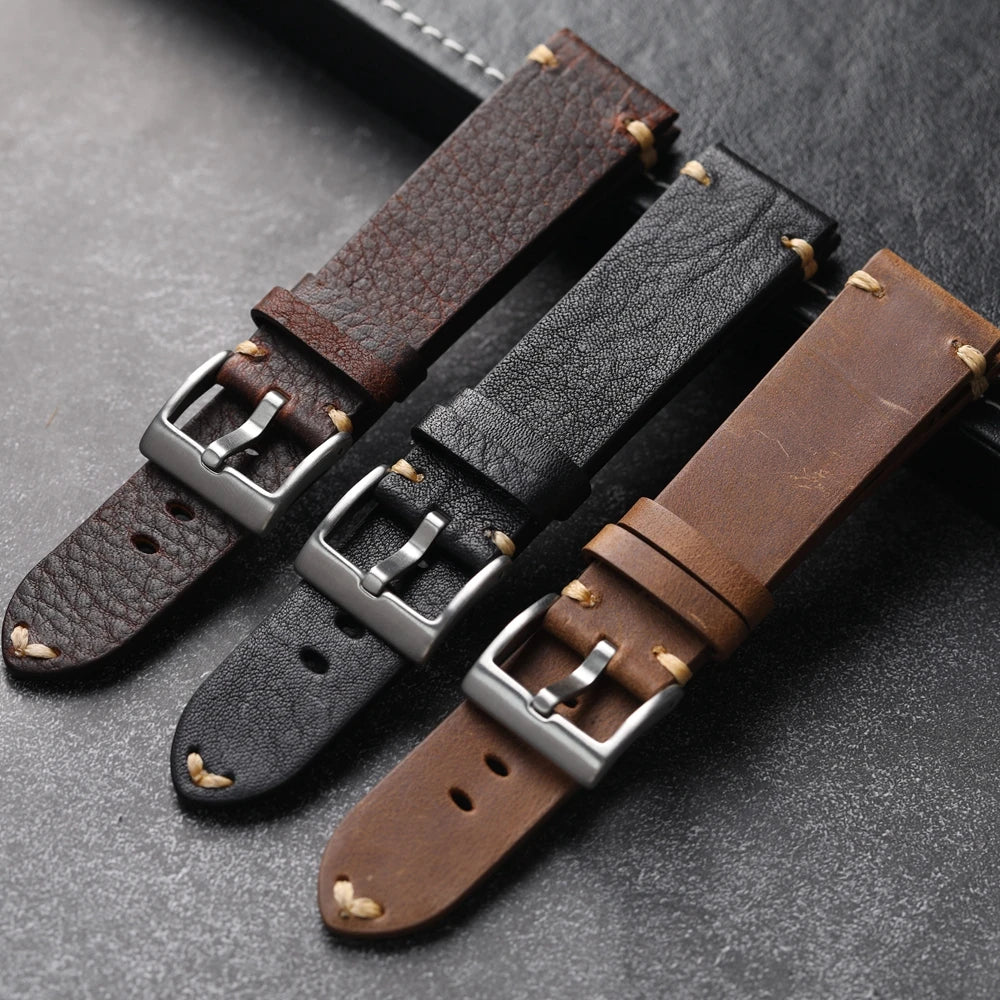 "The Staple" Handmade Cowhide Leather Strap