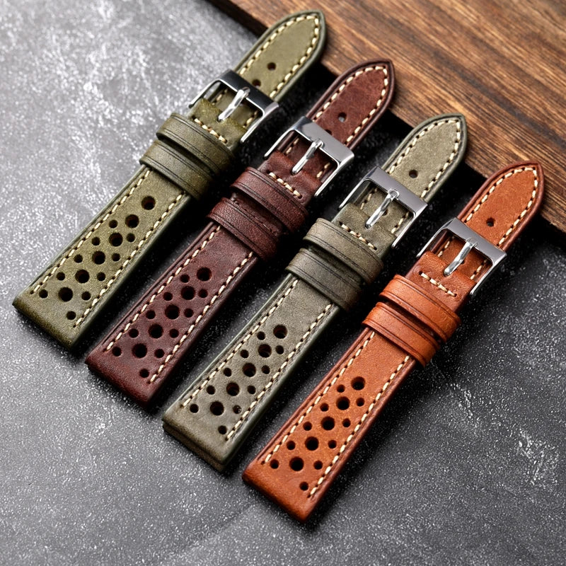 "The Monza" Handmade Cowhide Leather Watchband