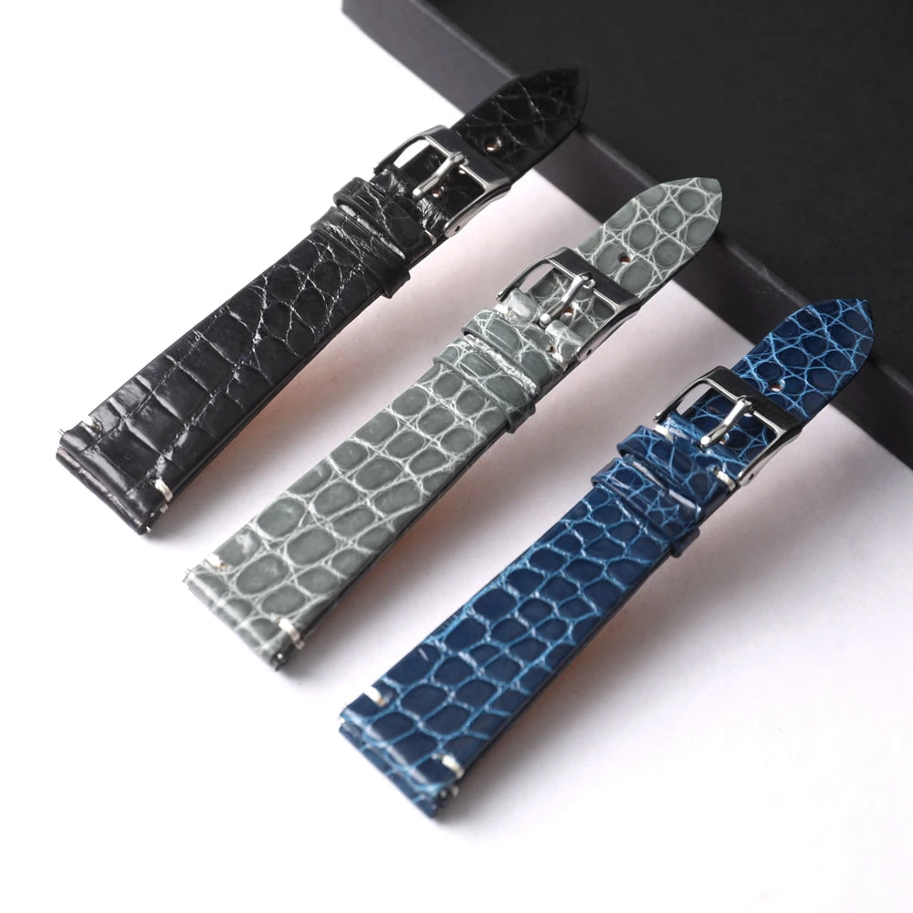 Ultra-Thin Soft Crocodile Leather Strap
