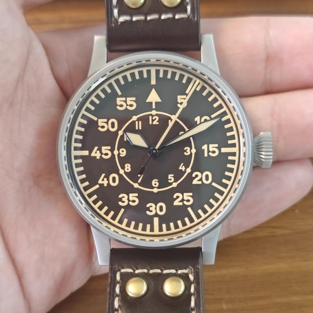 Hruodland F-013 Men's Mechanical Watch - 2025 Retro Design, Luminous Features, and 100M Waterproof Capability with Sapphire Glass